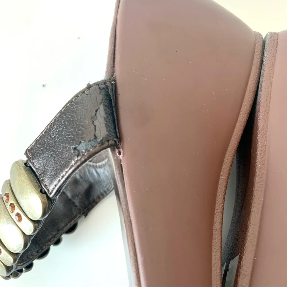 COCONUTS “Mojo” Embellished Wedge Sandals—SZ. 8.5